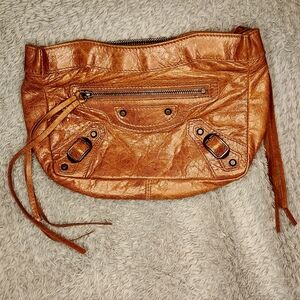 Balenciaga motorcross classic porte-toillette case in brown